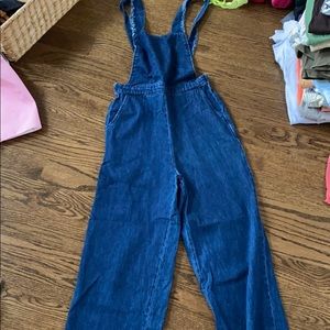 Zara size small pull on frayed overalls